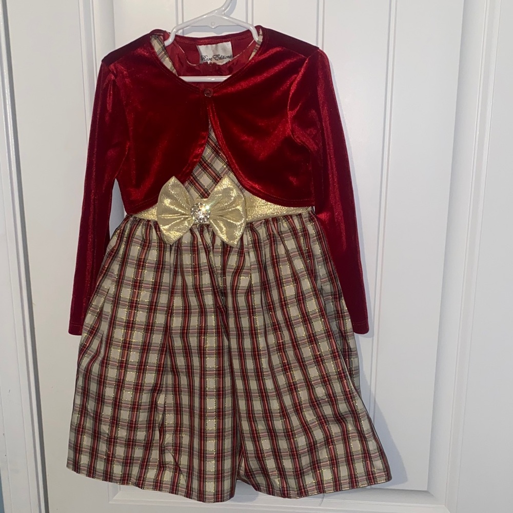 Red and Gold Kids Holiday Dress